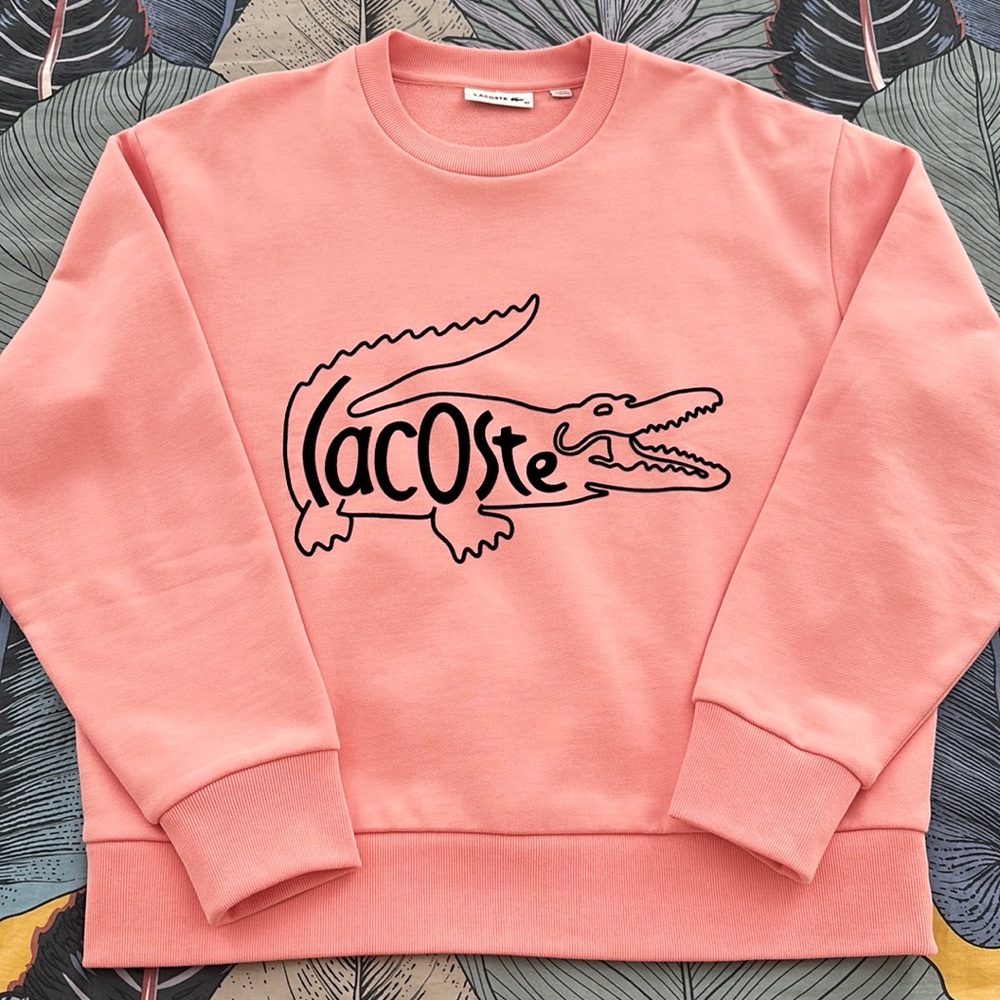 Lacoste Women's Loose Fit Organic Cotton Fleece Sweatshirt